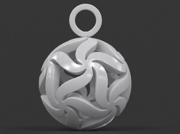 Floral Star Ball Pendant 3D print model_12
