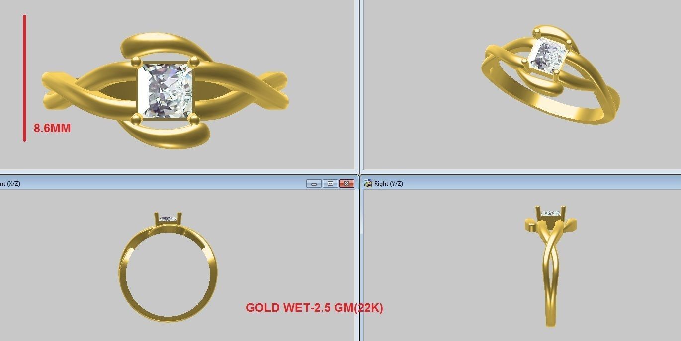 Ladies ring 3D print model_1