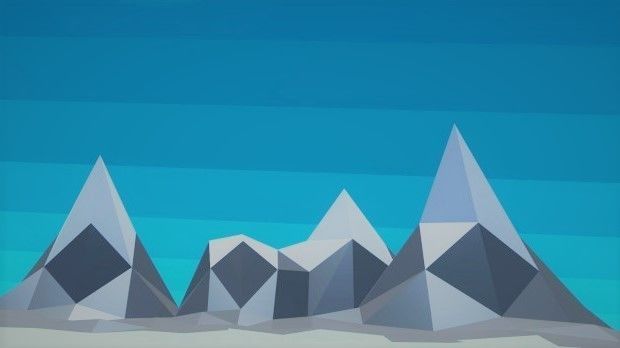 Low poly mountains polygonal 3D model_1