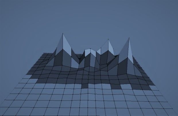 Low poly mountains polygonal 3D model_2