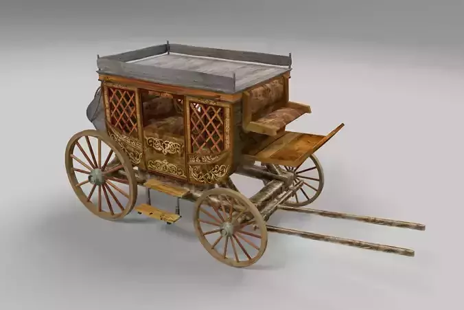 Stagecoach 3d model horse drawn carriage 3D model