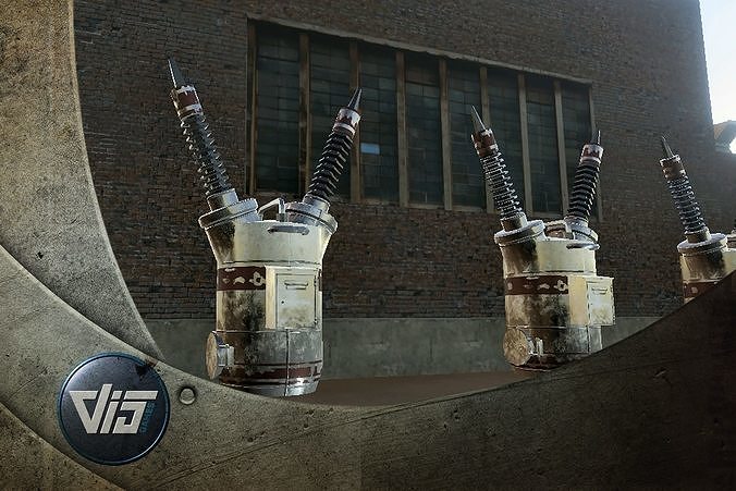PBR Powerstation Props Low-poly 3D model