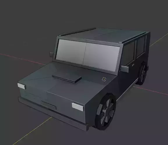 Low poly terrain vehicle jeep