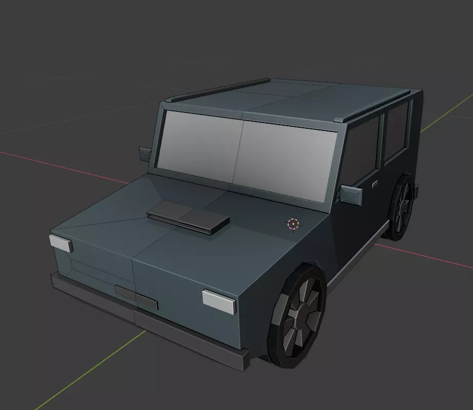 Low poly terrain vehicle jeep Free low-poly 3D model