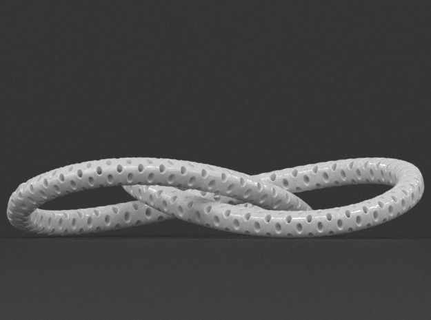 Perforated Trefoil Pendant 3D print model_6