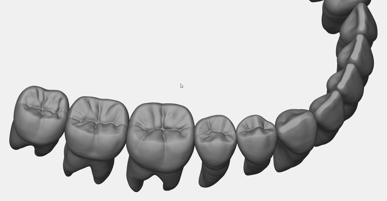 Azure upper and lower jaw dental anatomy with roots 3D print model_18
