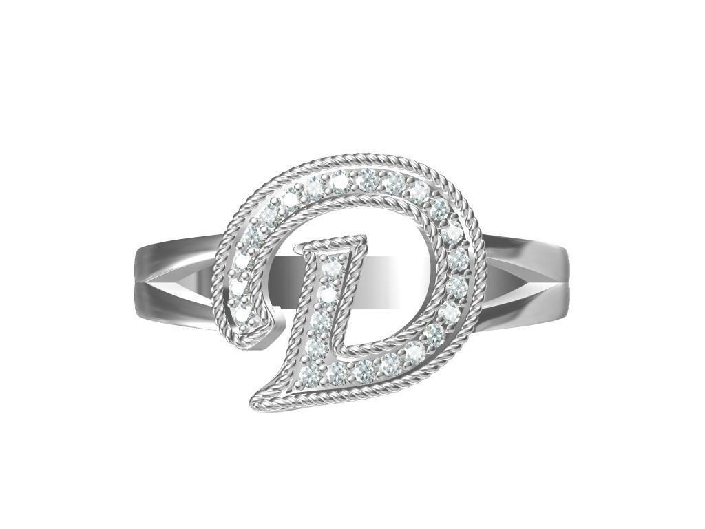 Letter ring 3D print model_3