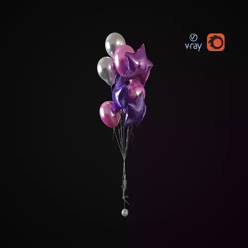 Helium balloons 3D model
