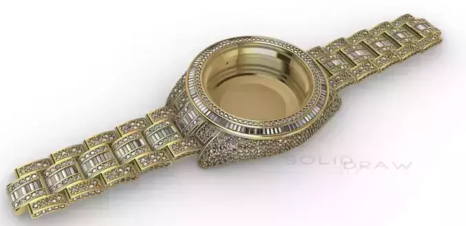 WATCH CROWNED DIAMONDS Sky 3D print model 41mm 3D print model