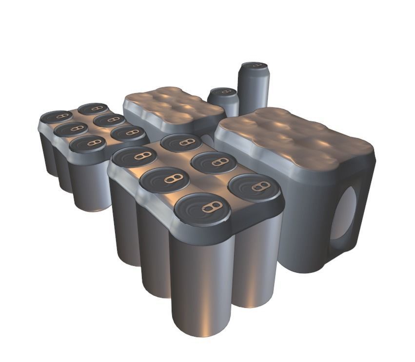 Generic soda can six pack bundle 3D model_11