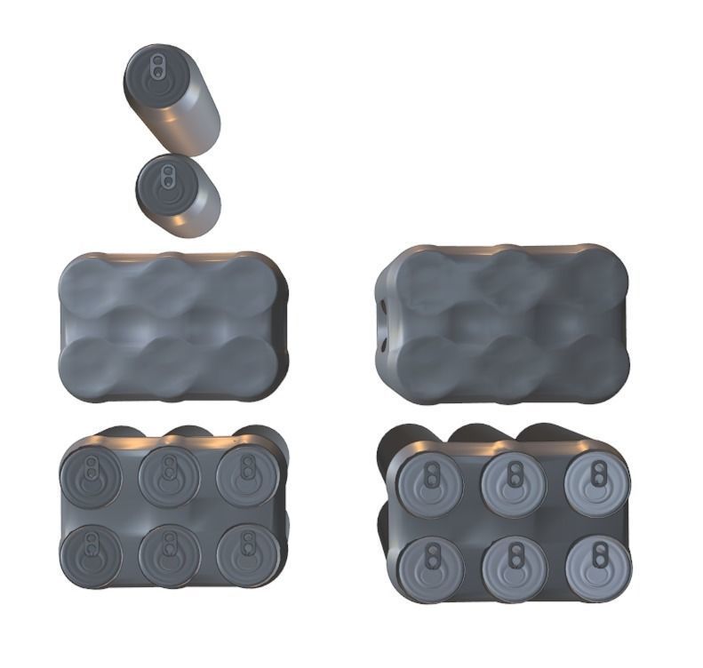 Generic soda can six pack bundle 3D model_10