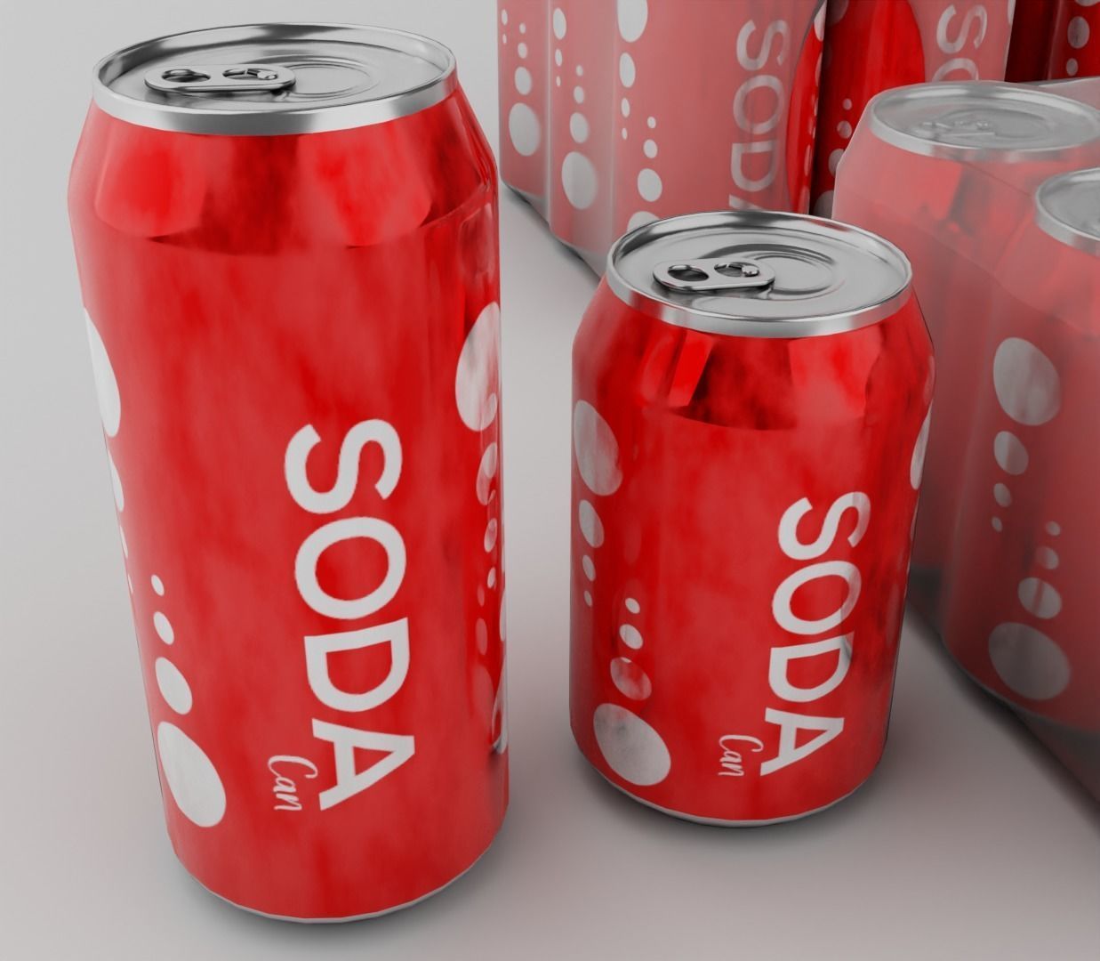 Generic soda can six pack bundle 3D model_5