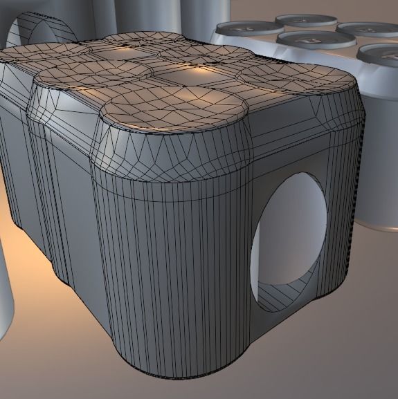 Generic soda can six pack bundle 3D model_4