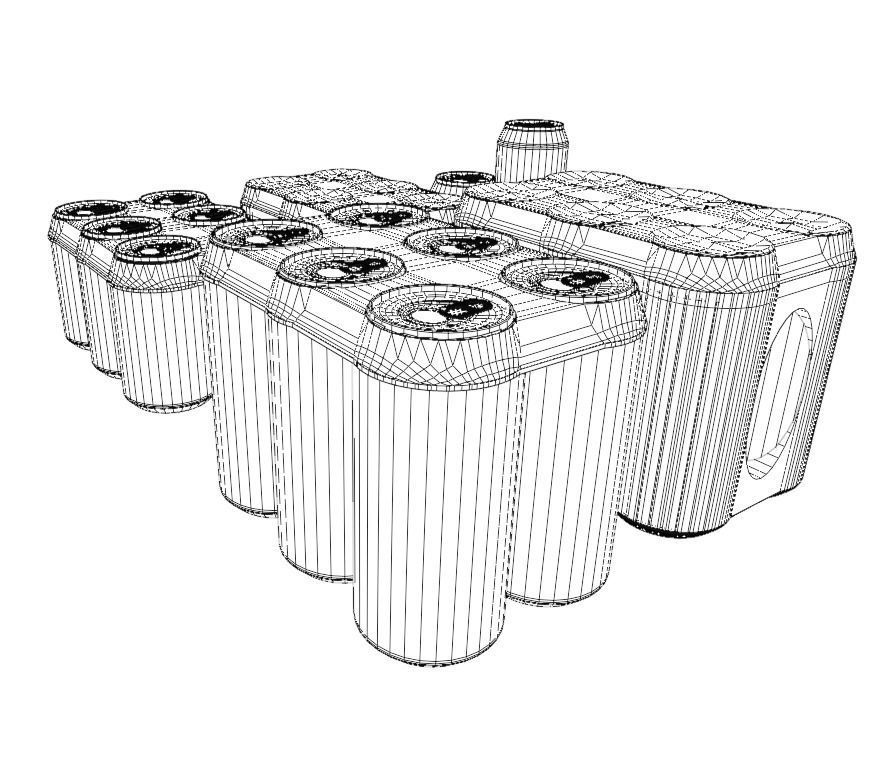Generic soda can six pack bundle 3D model_12