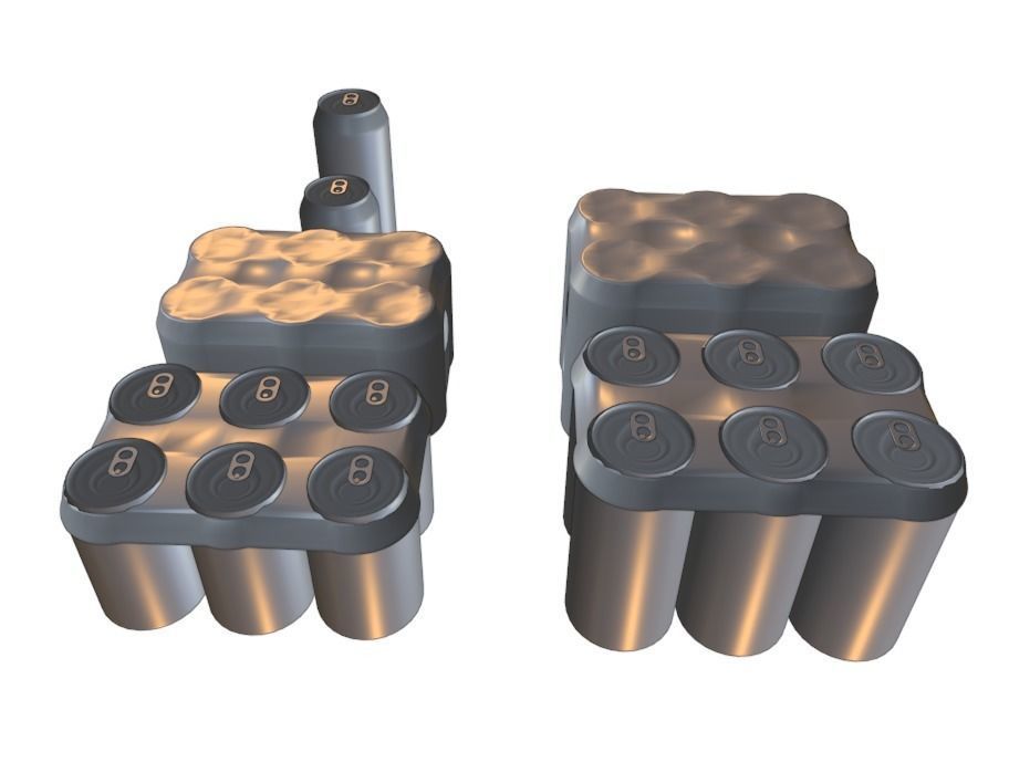 Generic soda can six pack bundle 3D model_9