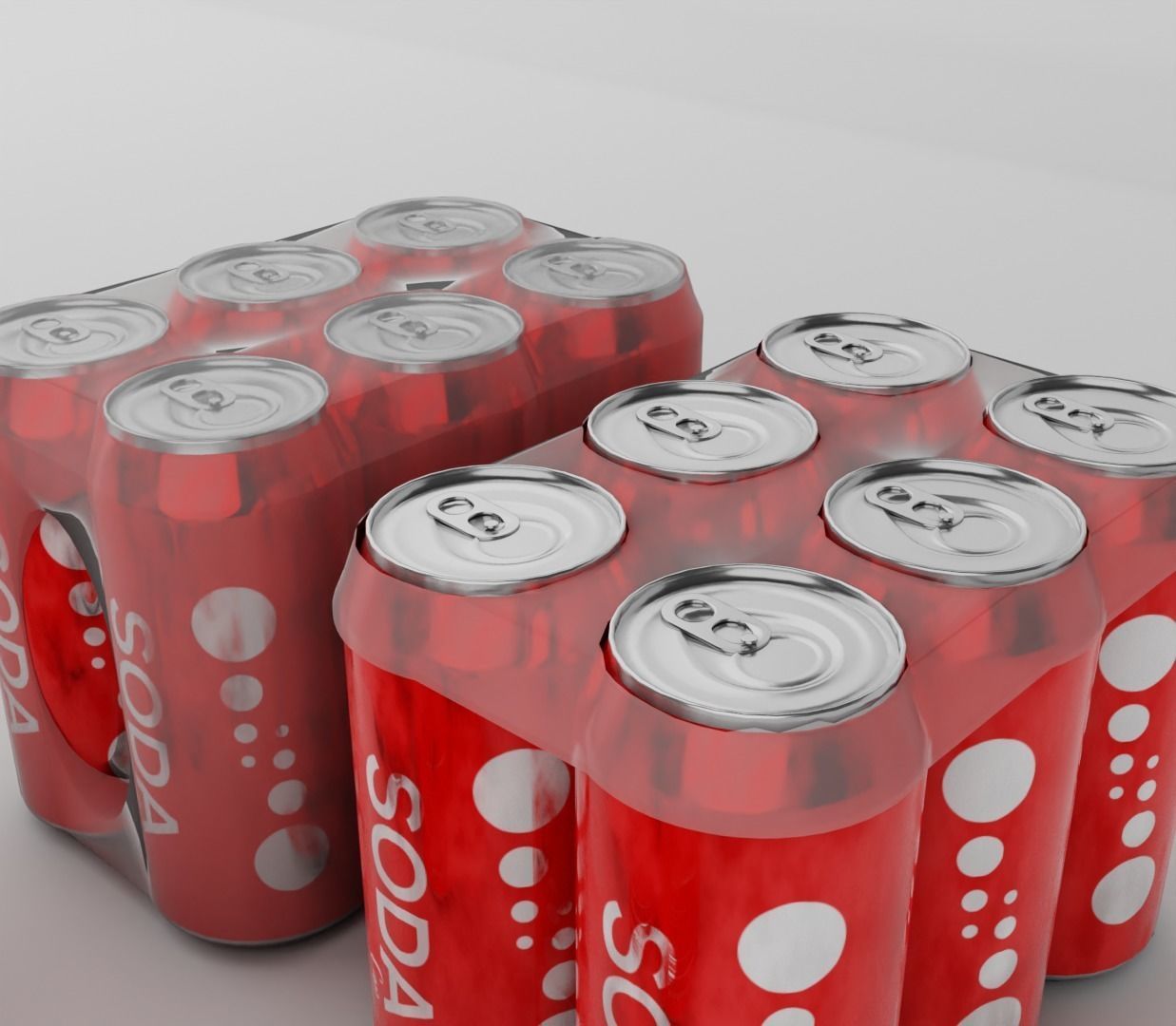 Generic soda can six pack bundle 3D model_6