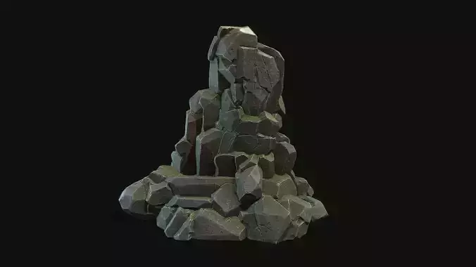 Stylized Gray Stone moss 7