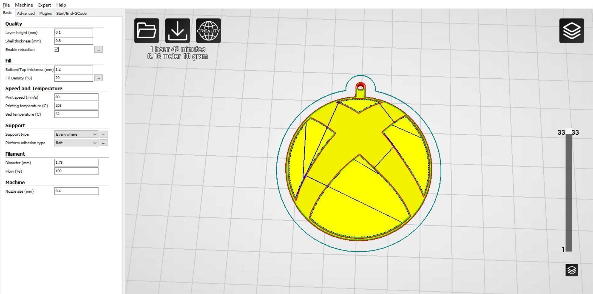 Xbox Icon Keyring Free 3D print model_2