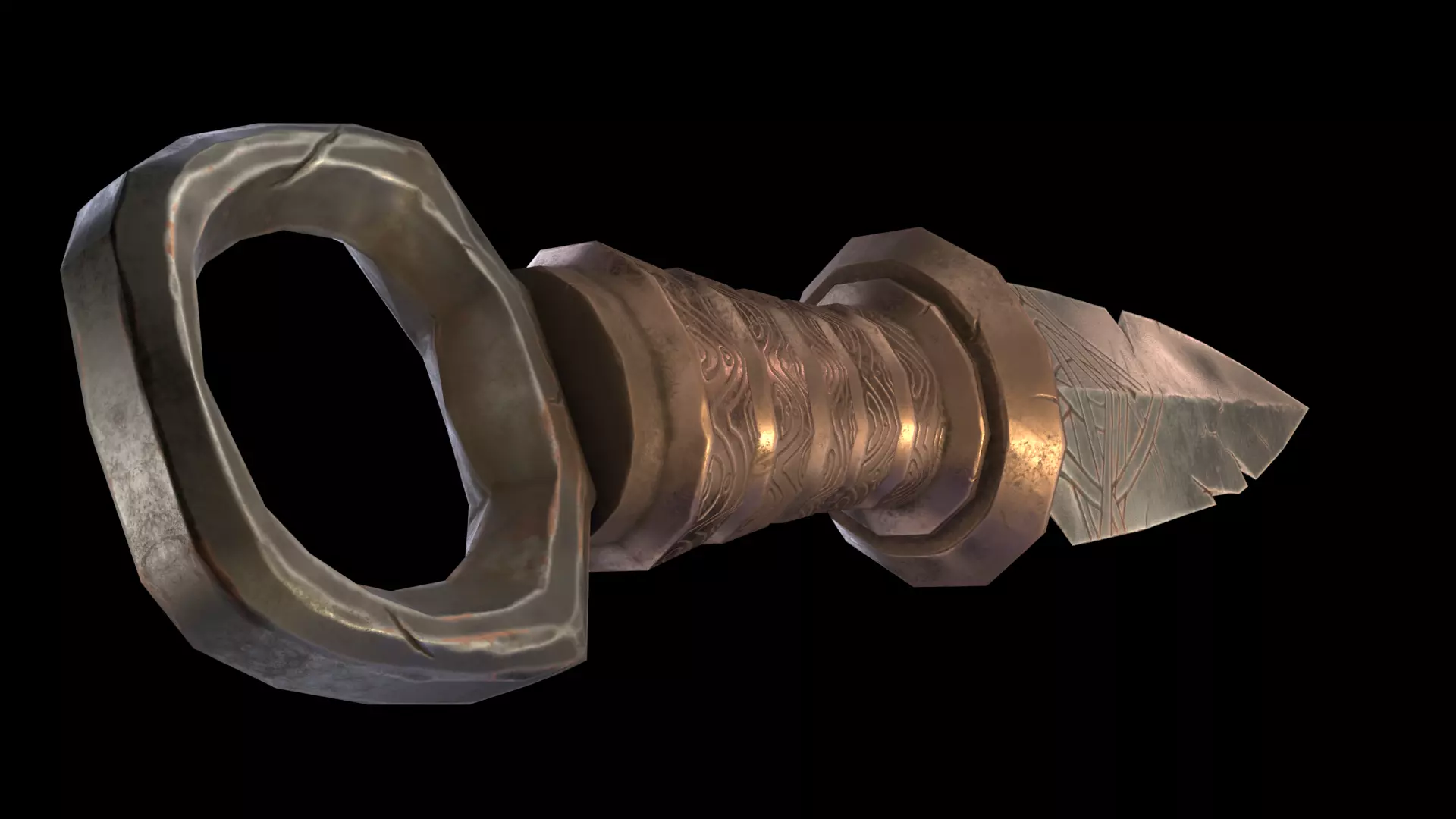 Medieval Dagger Low Poly 3D Model Low-poly 3D model_0