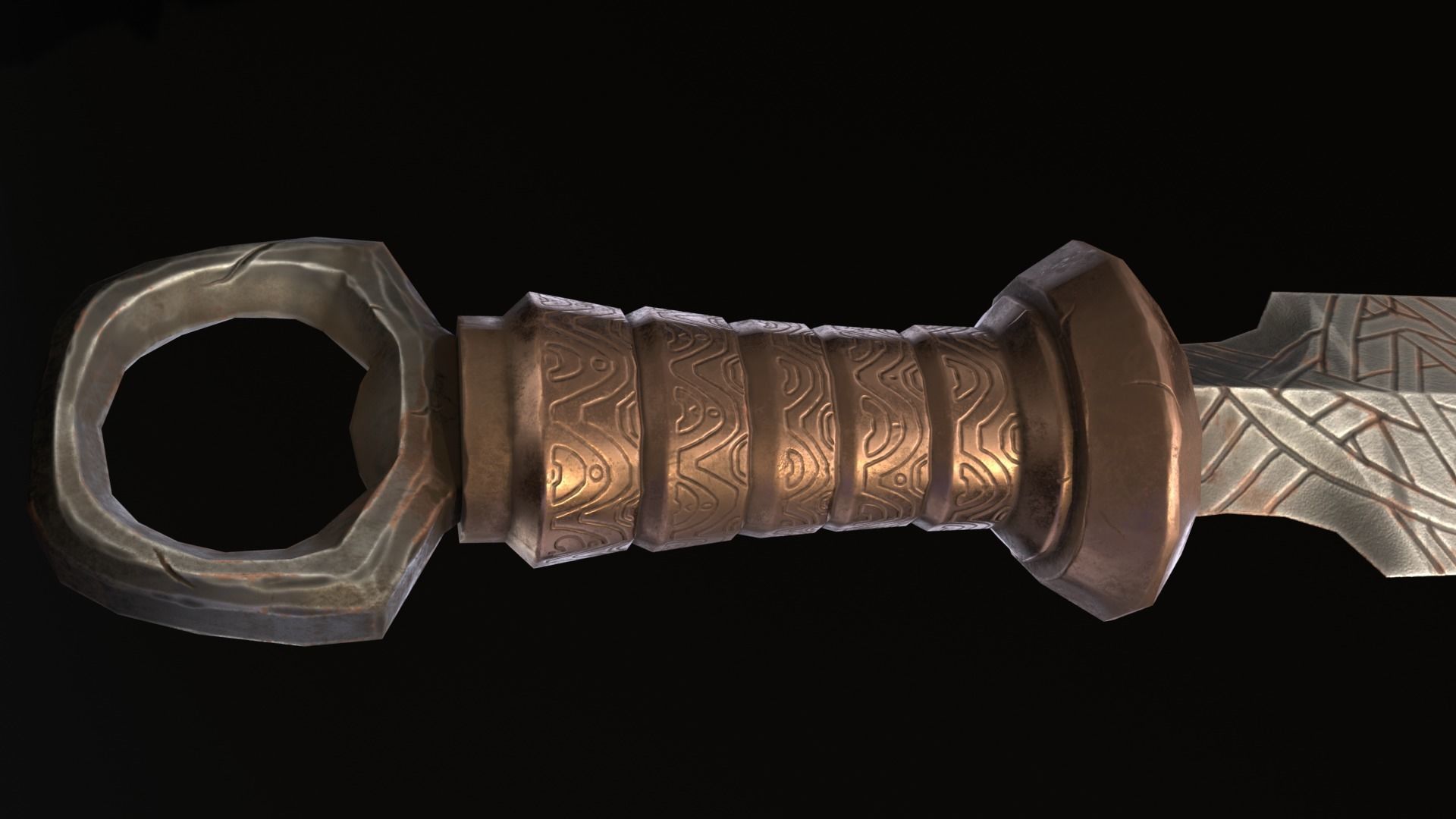 Medieval Dagger Low Poly 3D Model Low-poly 3D model_3