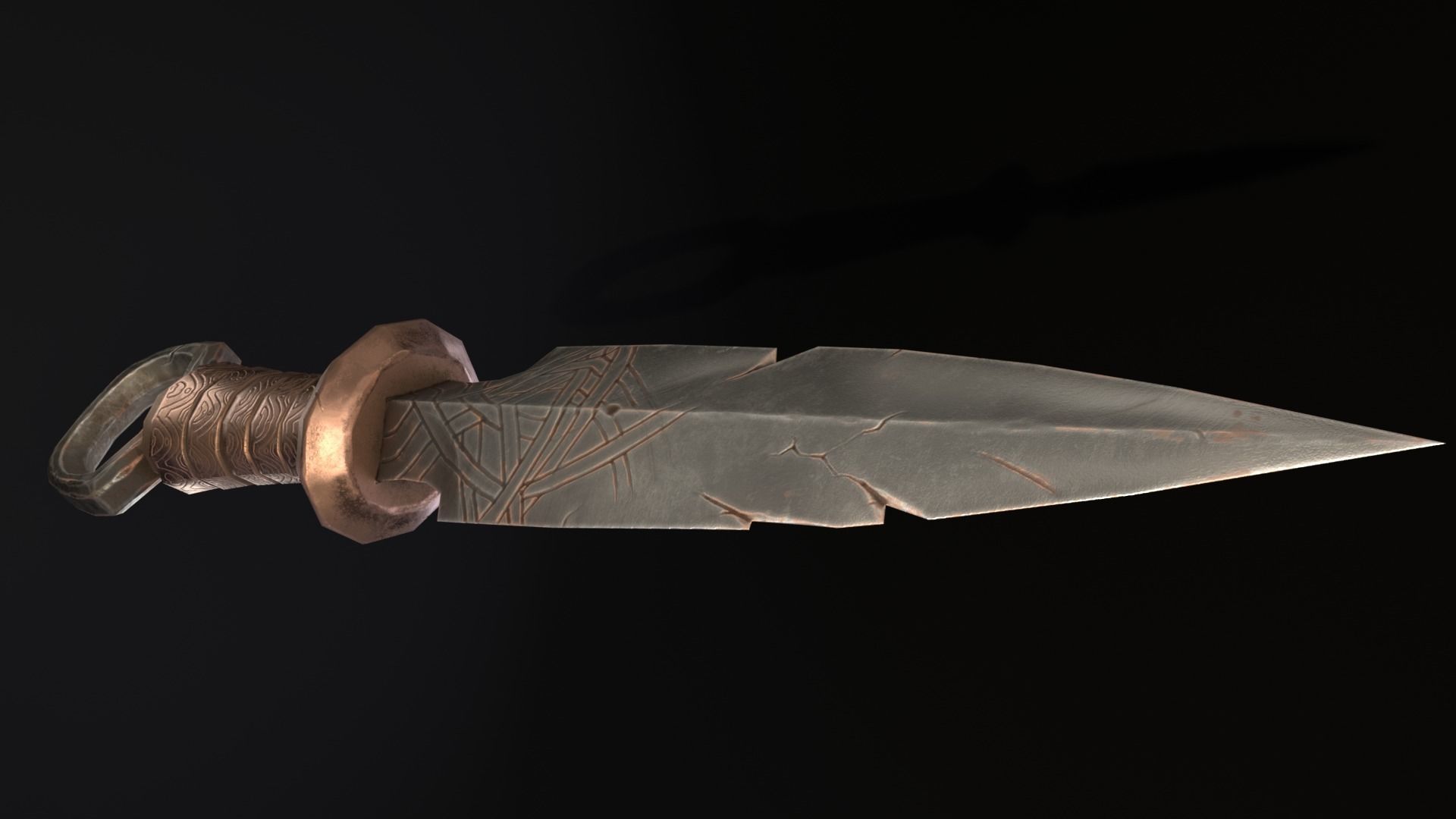 Medieval Dagger Low Poly 3D Model Low-poly 3D model_2