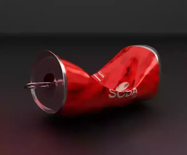 Crushed generic soda can