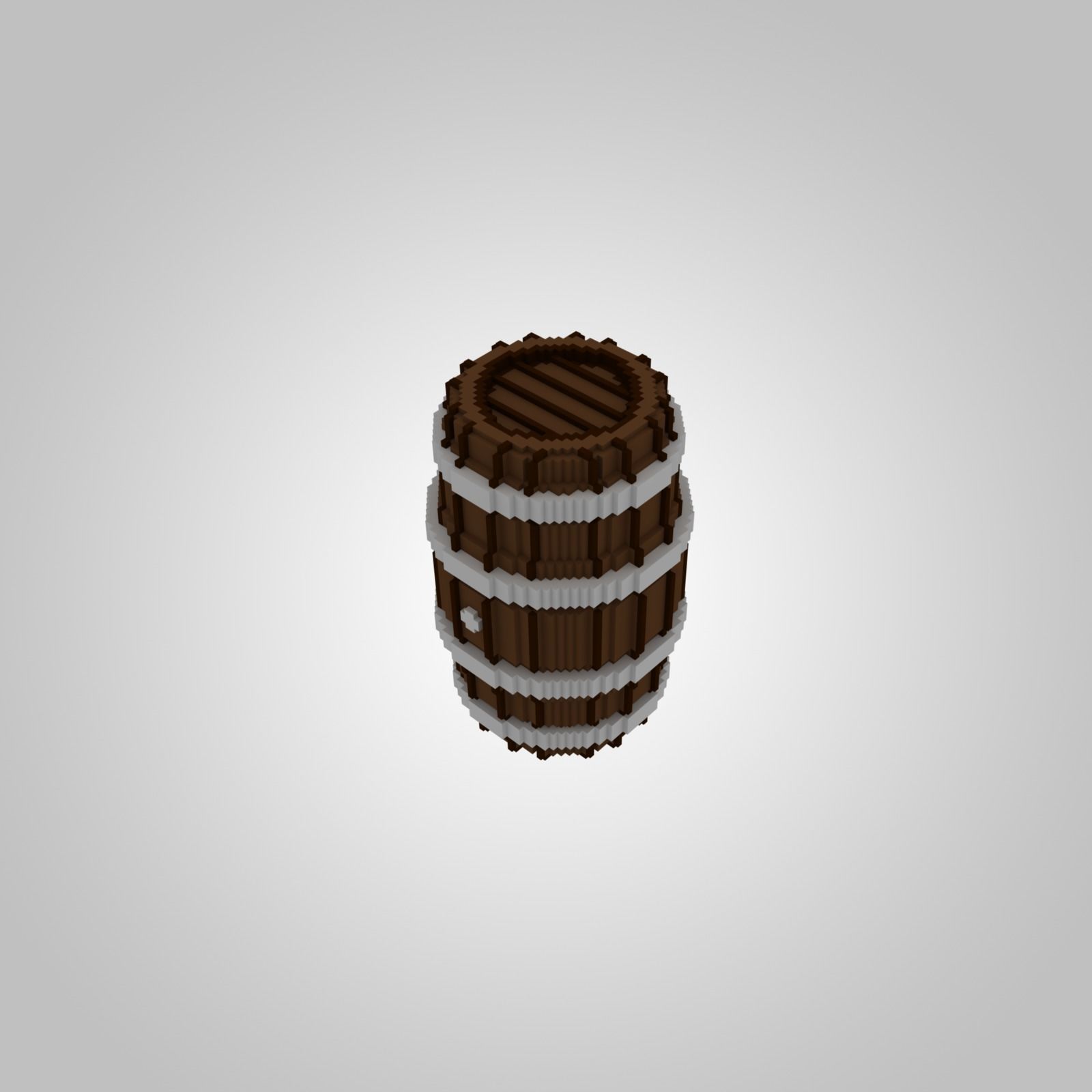 Voxel Wooden Barrels Pack 3D Model Collection_17