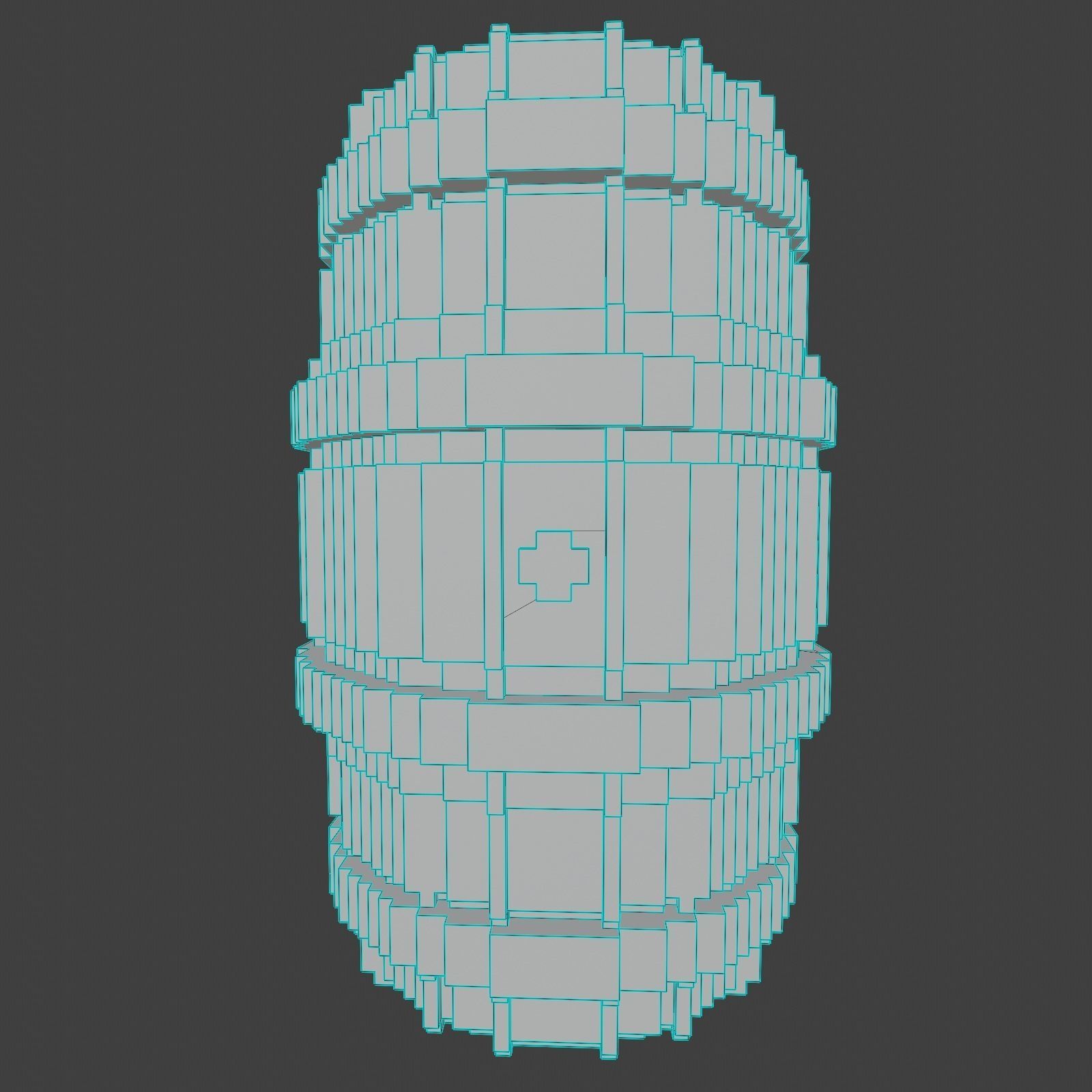 Voxel Wooden Barrels Pack 3D Model Collection_18