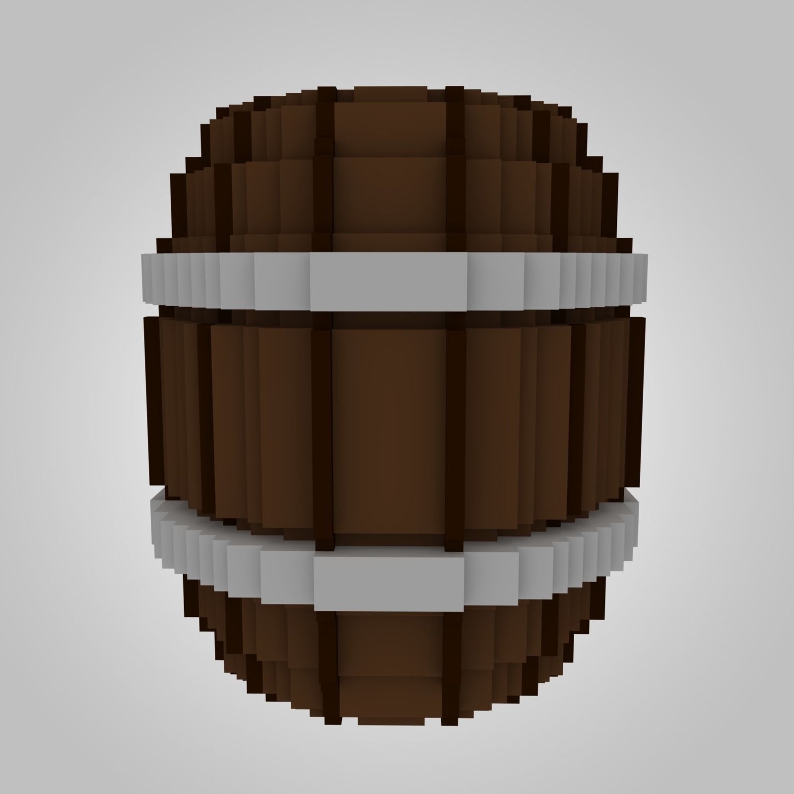 Voxel Wooden Barrels Pack 3D Model Collection_8