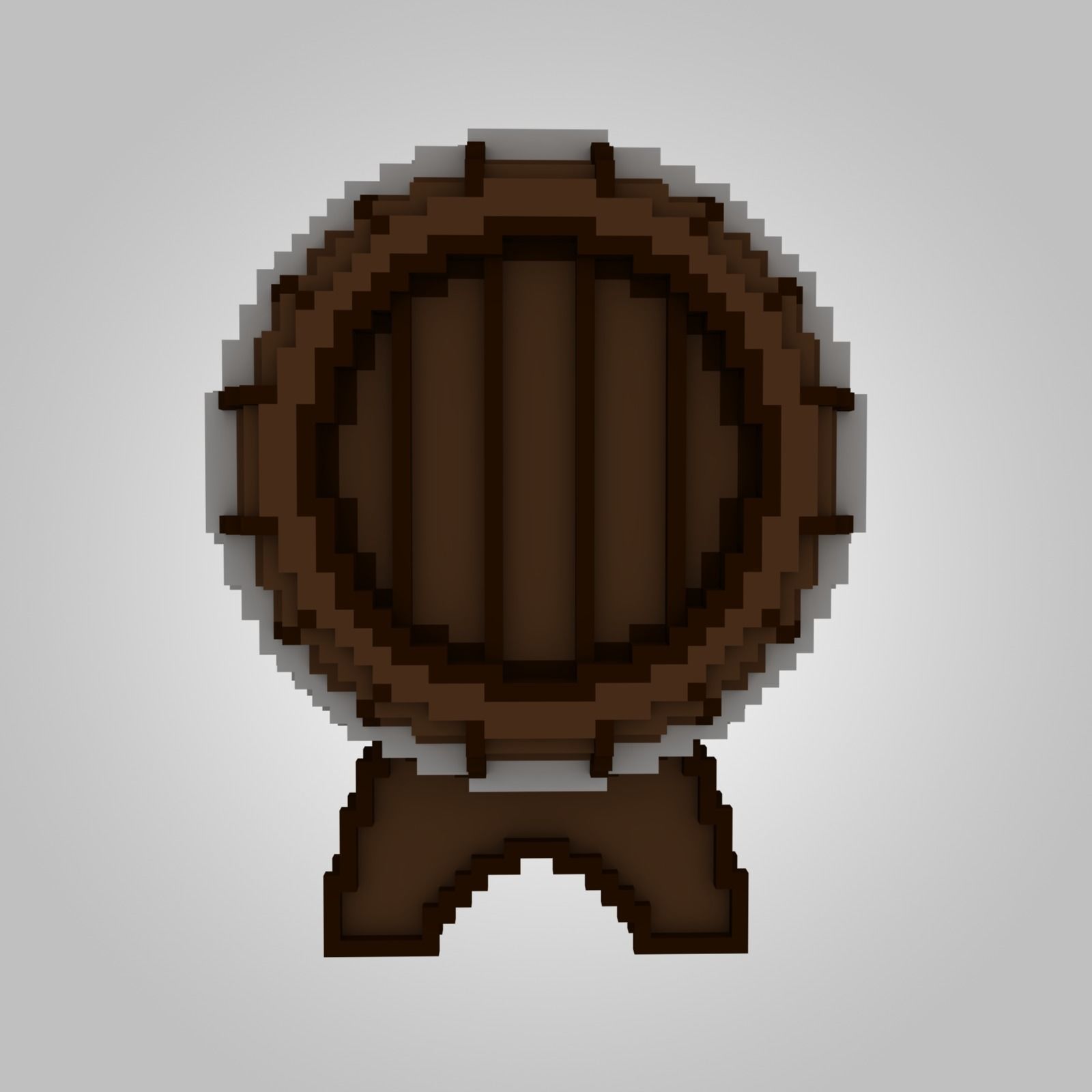 Voxel Wooden Barrels Pack 3D Model Collection_5