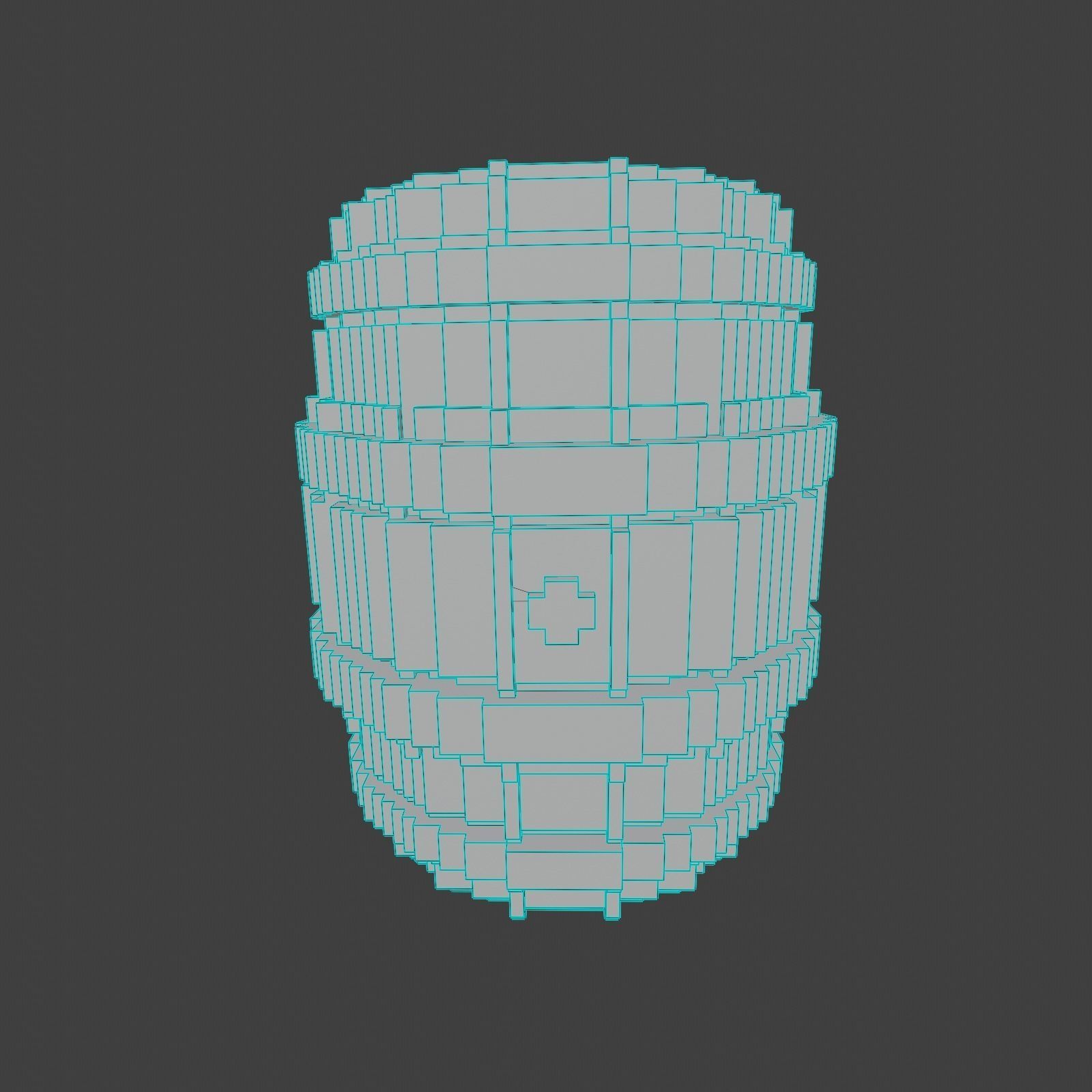 Voxel Wooden Barrels Pack 3D Model Collection_14
