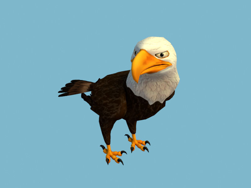 Eagle flying in sky 3D model_11