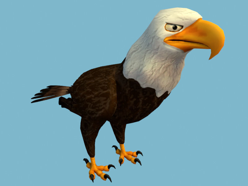 Eagle flying in sky 3D model_2