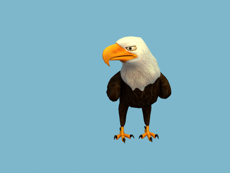 Eagle flying in sky 3D model_10