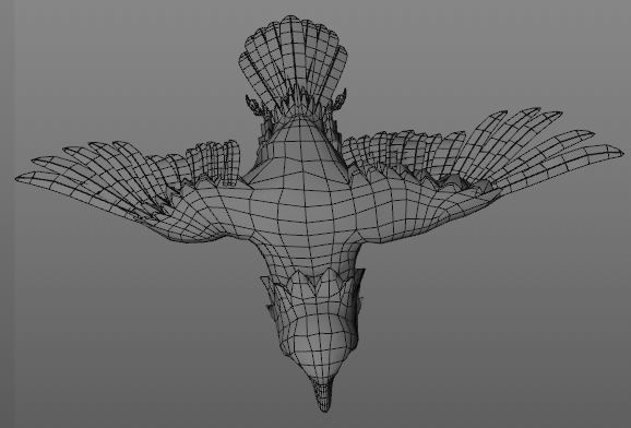 Eagle flying in sky 3D model_14