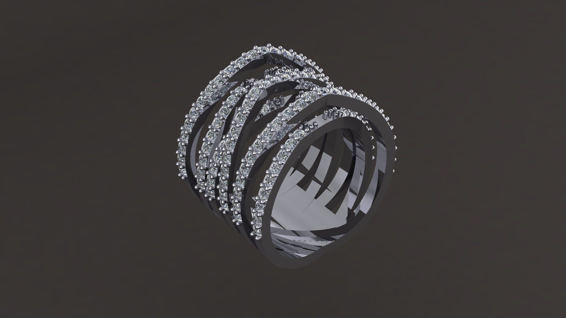 Diamond ring 3D print model_3