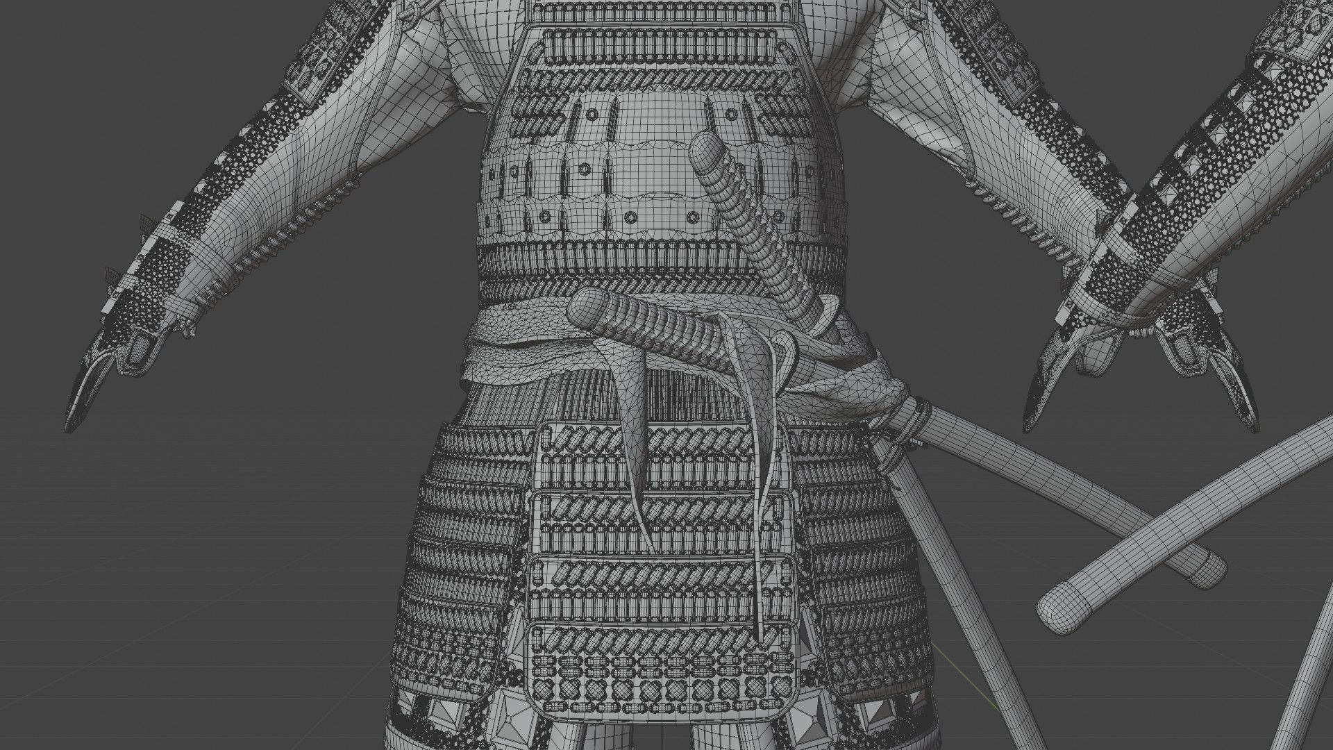 MEDIEVAL japanese Samurai 3D model_22