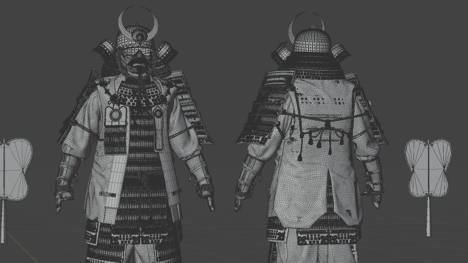 MEDIEVAL japanese Samurai 3D model_34