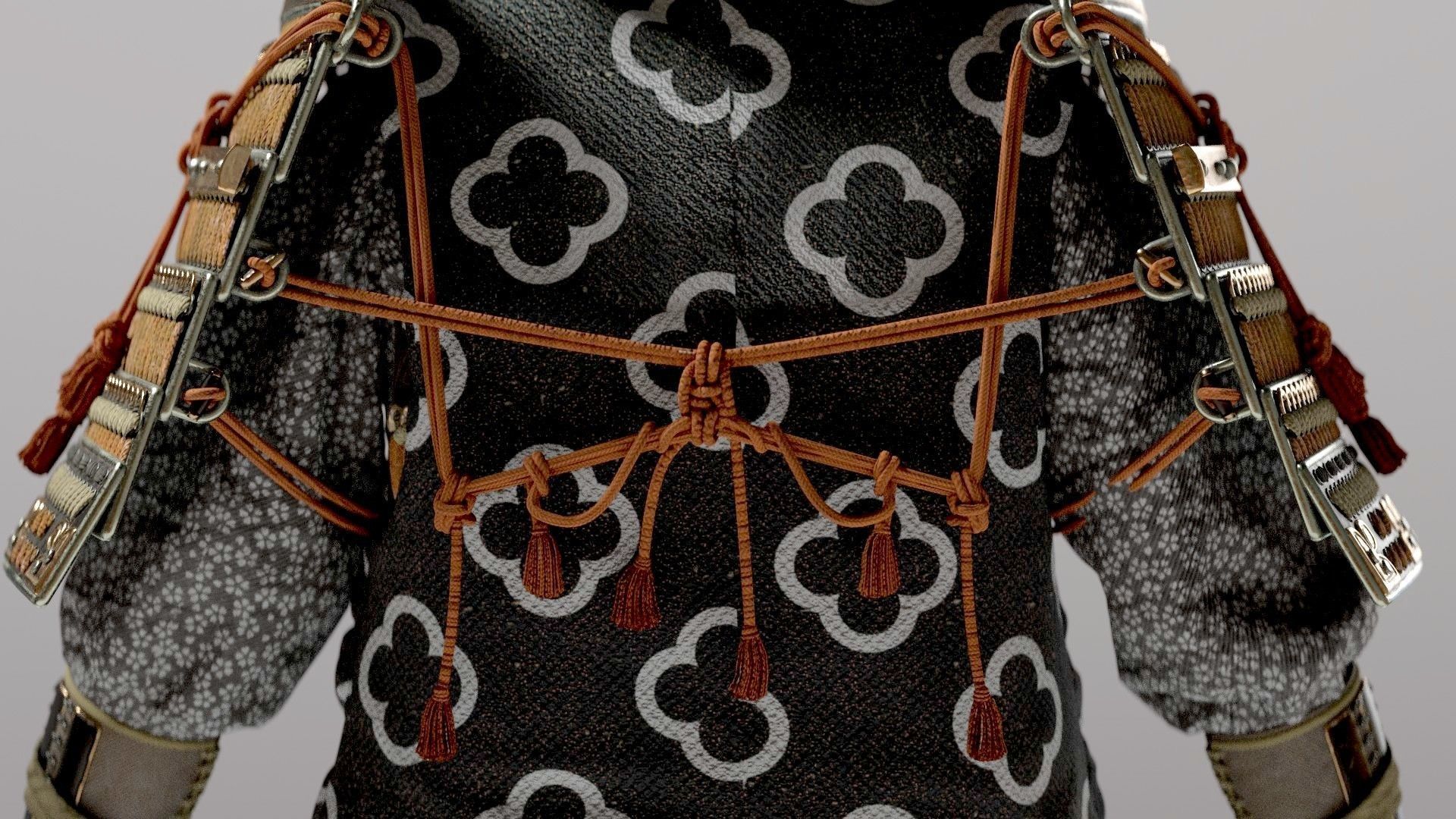 MEDIEVAL japanese Samurai 3D model_30