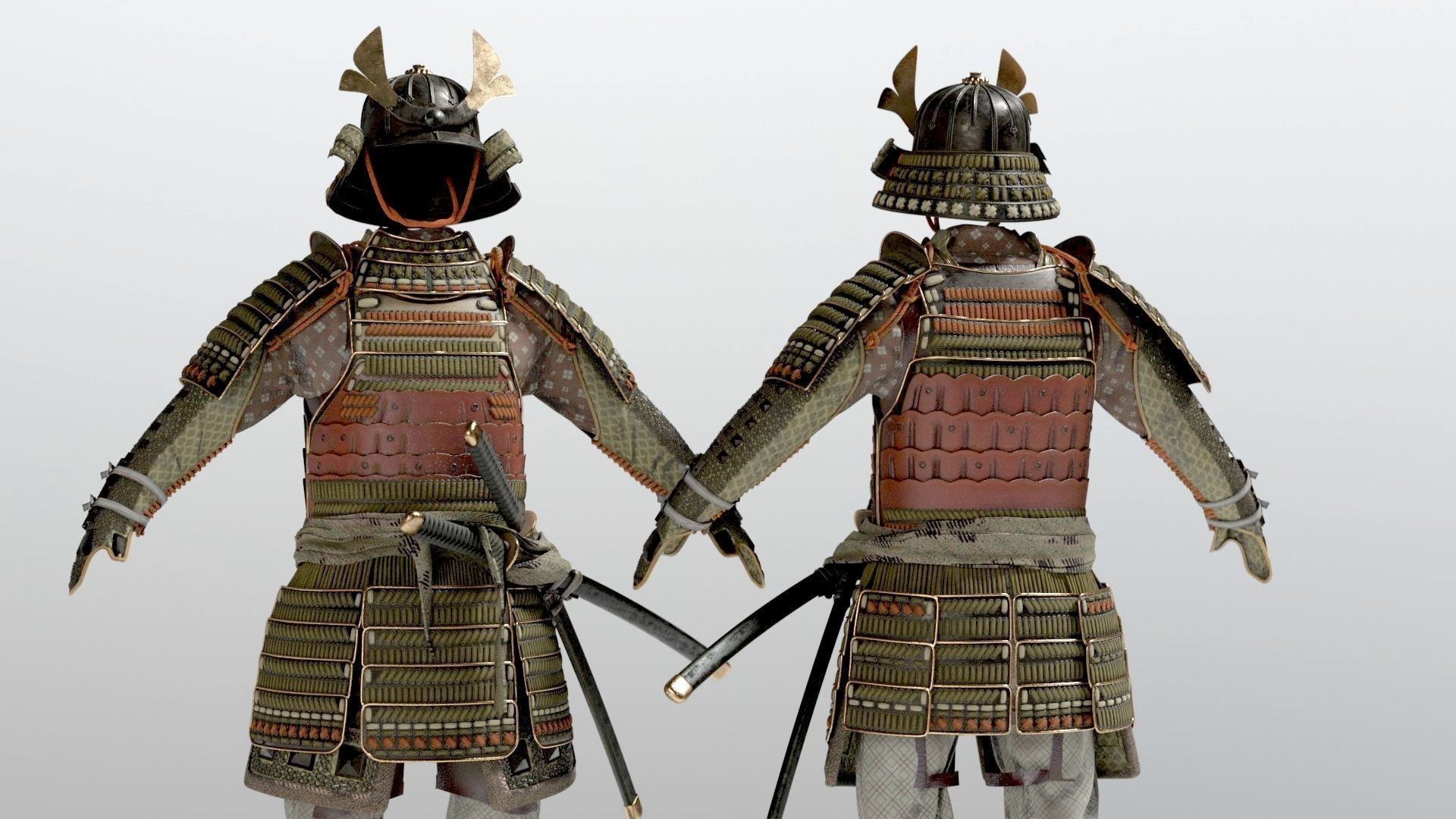 MEDIEVAL japanese Samurai 3D model_4
