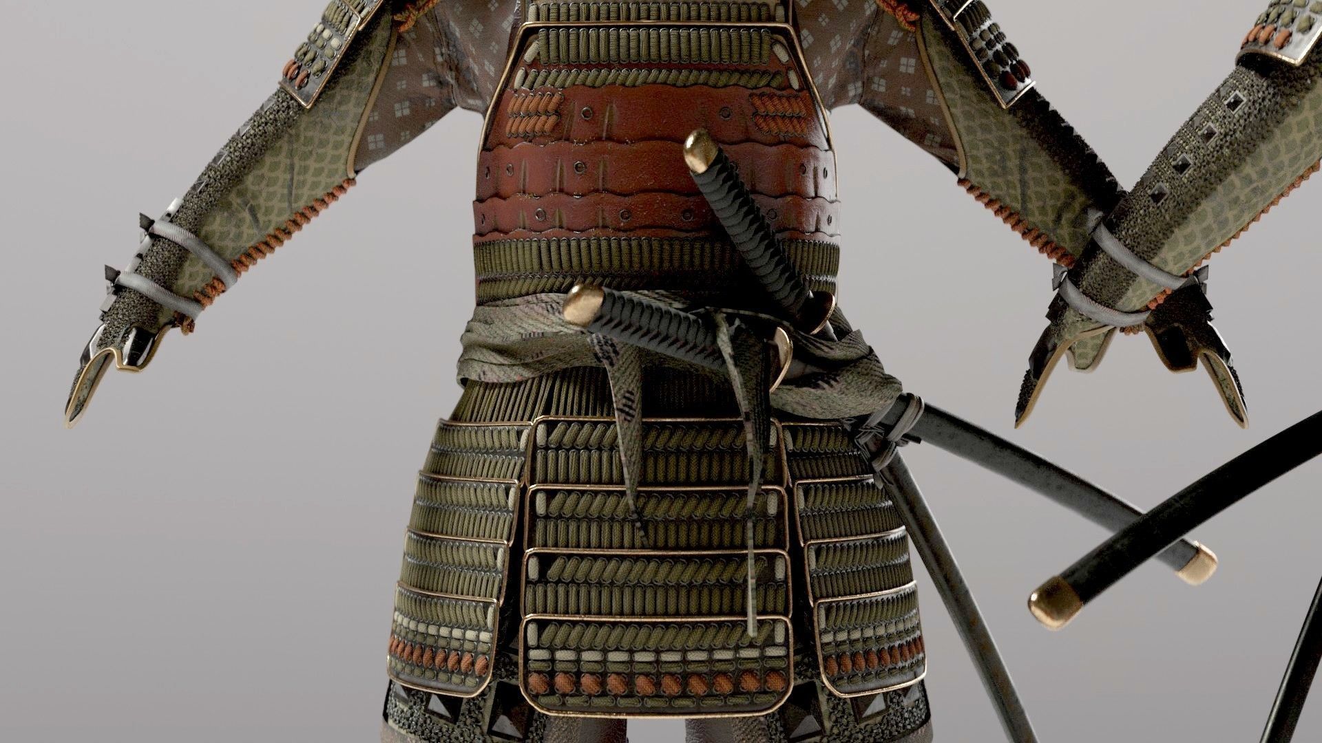 MEDIEVAL japanese Samurai 3D model_12