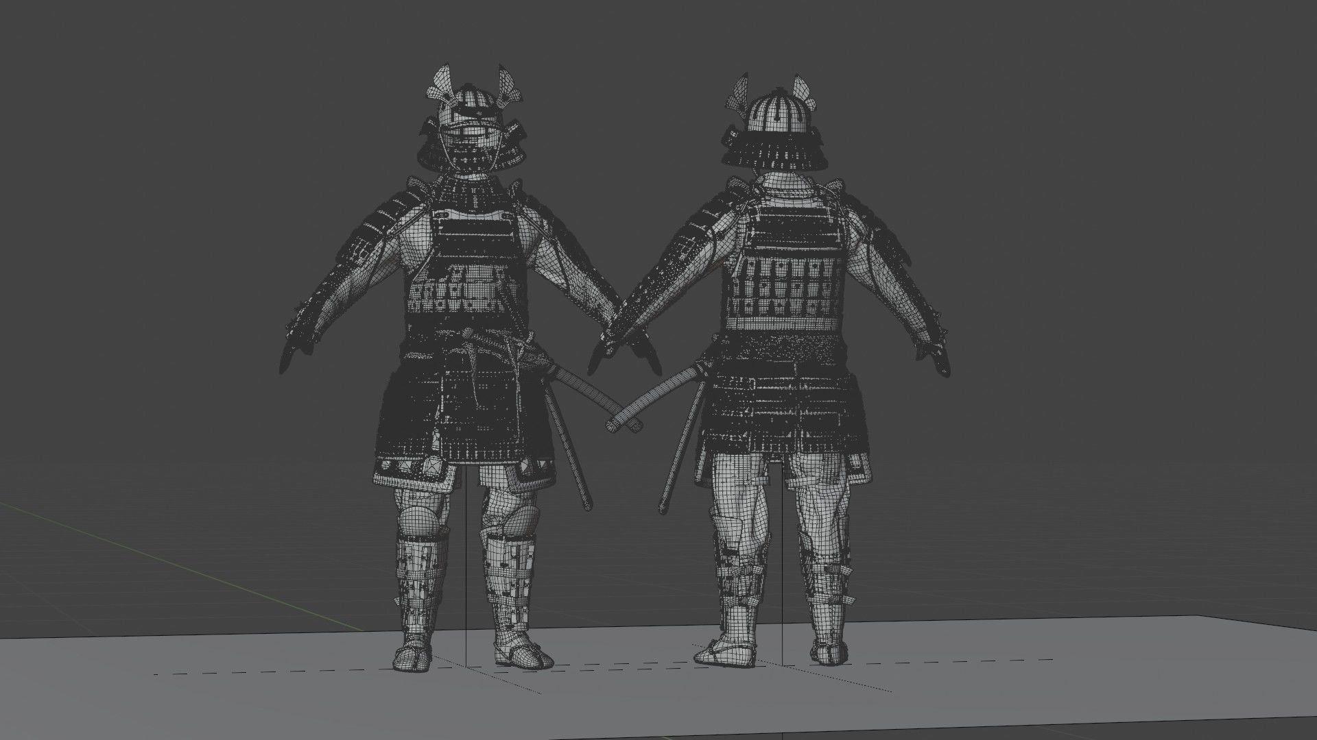 MEDIEVAL japanese Samurai 3D model_13