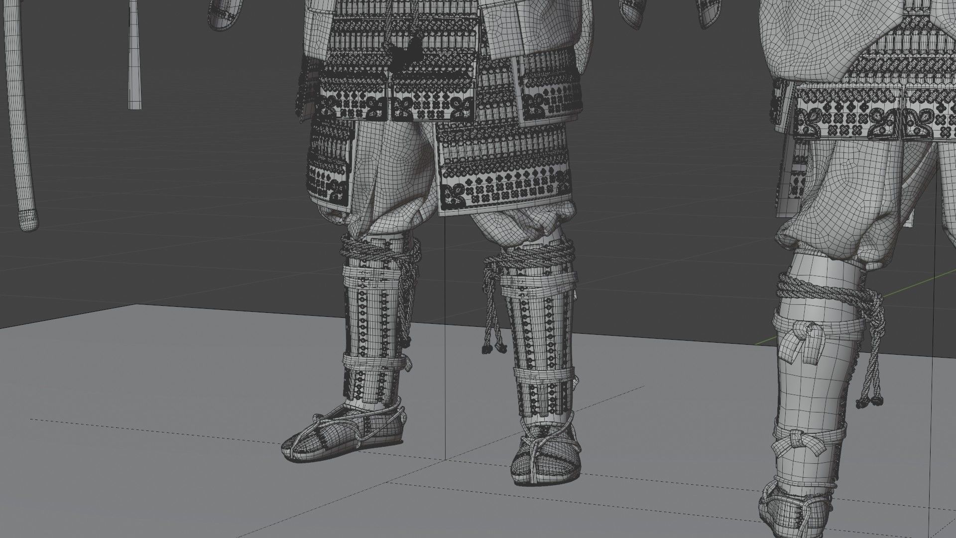 MEDIEVAL japanese Samurai 3D model_36