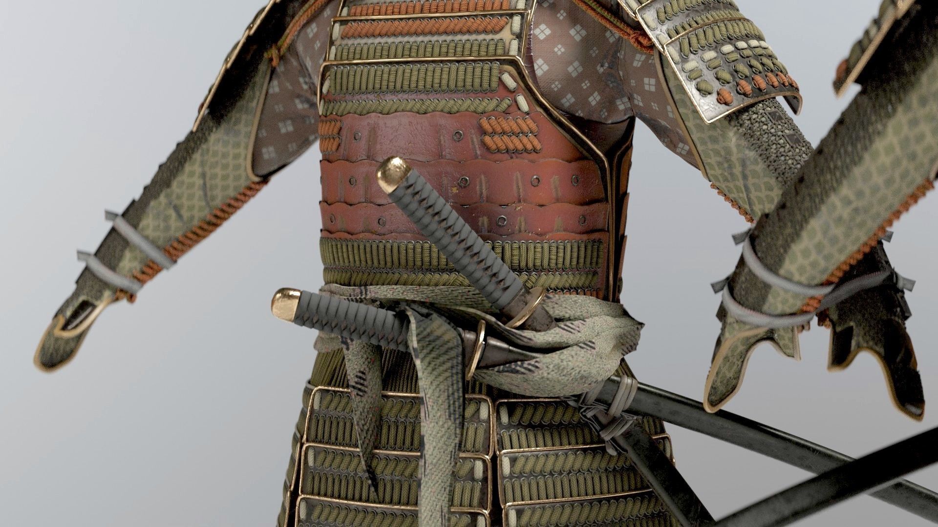 MEDIEVAL japanese Samurai 3D model_6