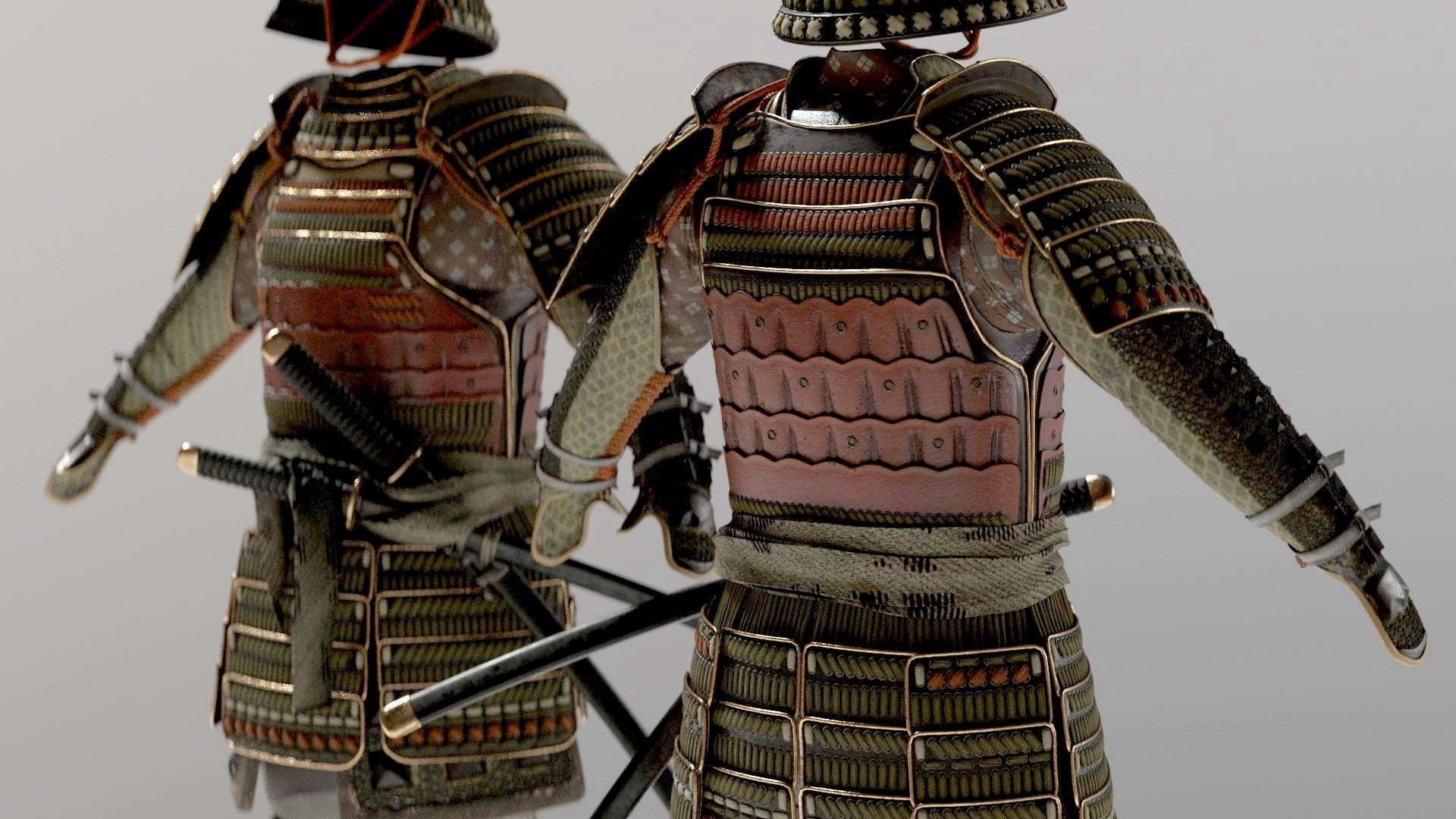 MEDIEVAL japanese Samurai 3D model_8