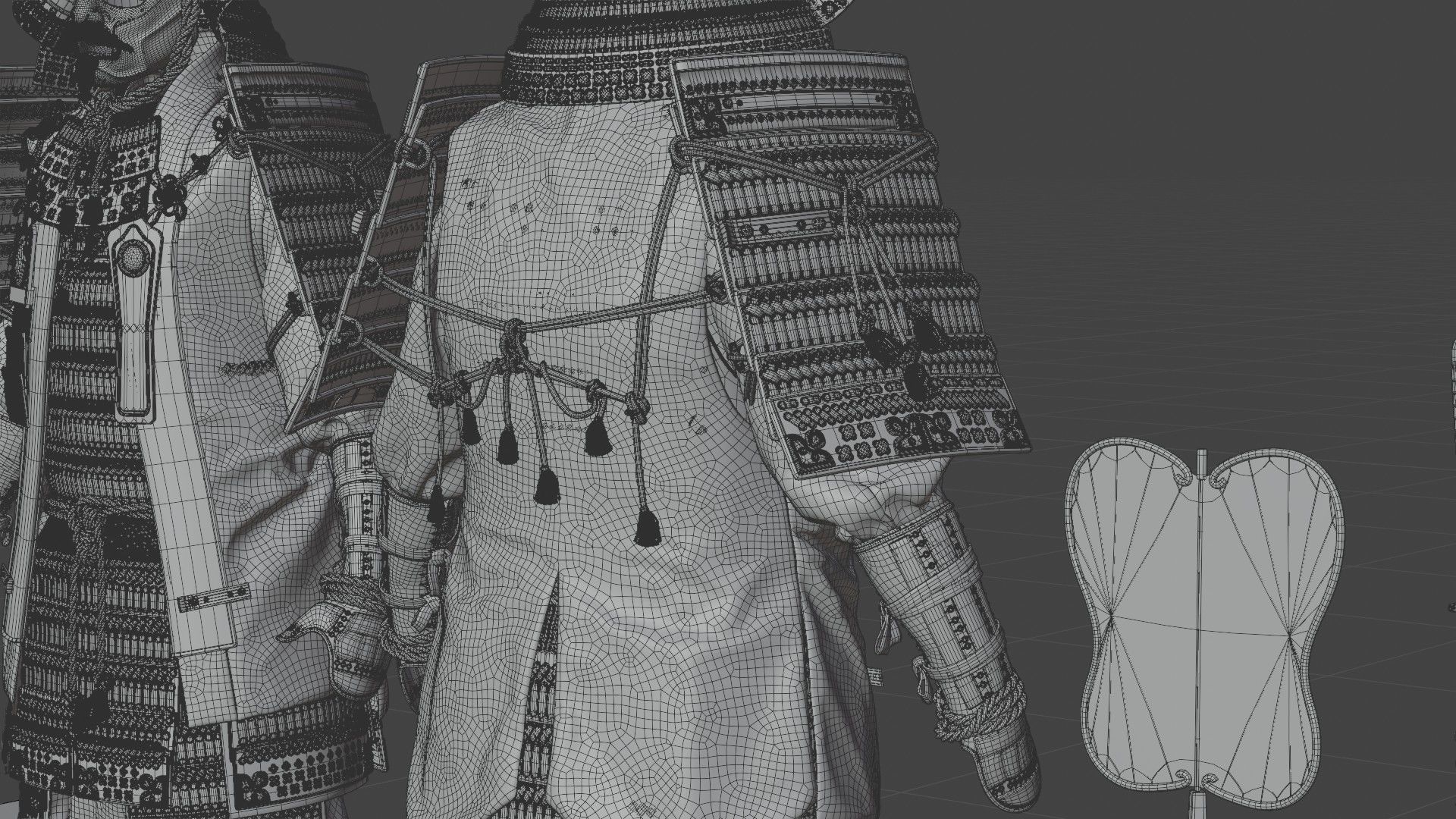 MEDIEVAL japanese Samurai 3D model_37
