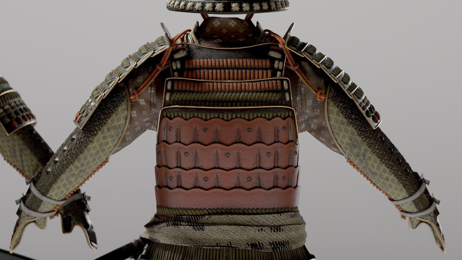 MEDIEVAL japanese Samurai 3D model_11