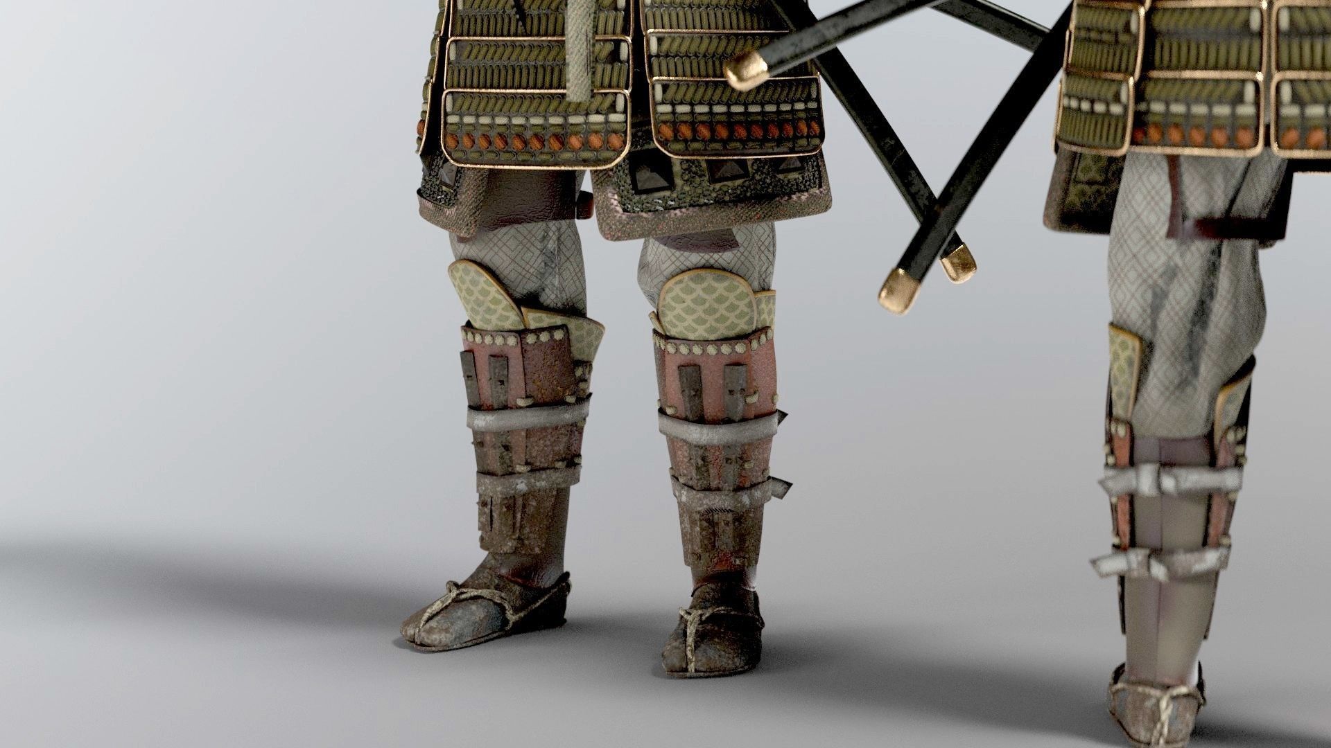 MEDIEVAL japanese Samurai 3D model_7