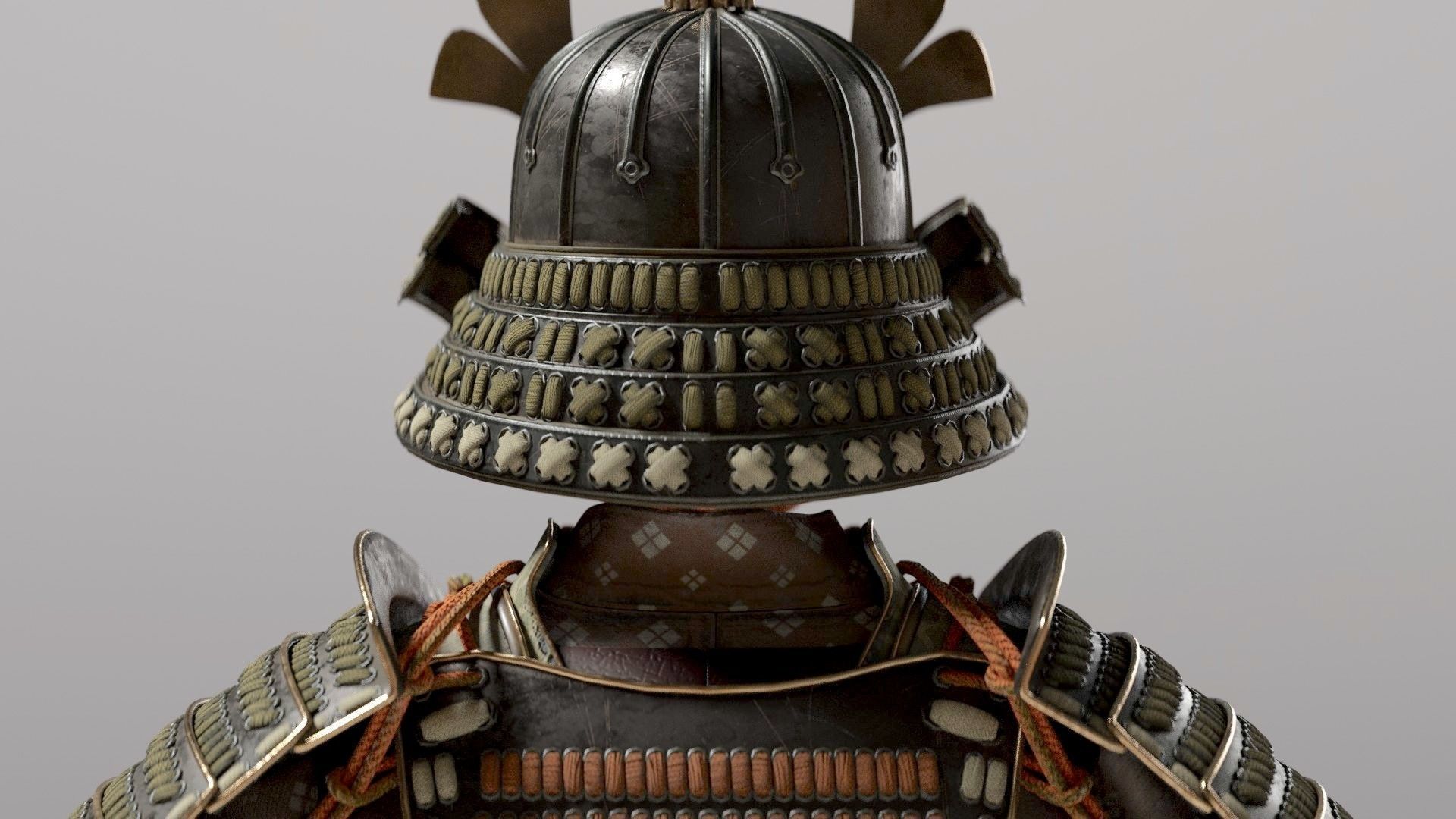 MEDIEVAL japanese Samurai 3D model_10