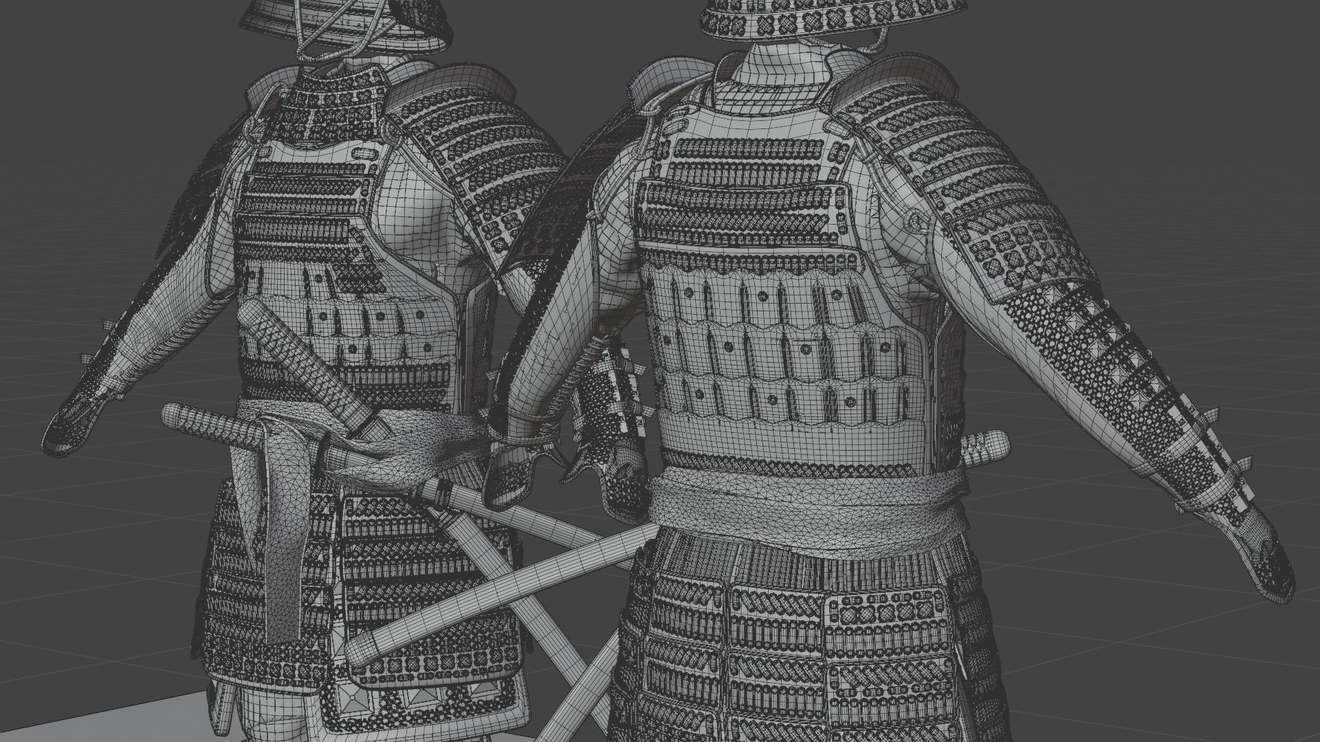 MEDIEVAL japanese Samurai 3D model_18